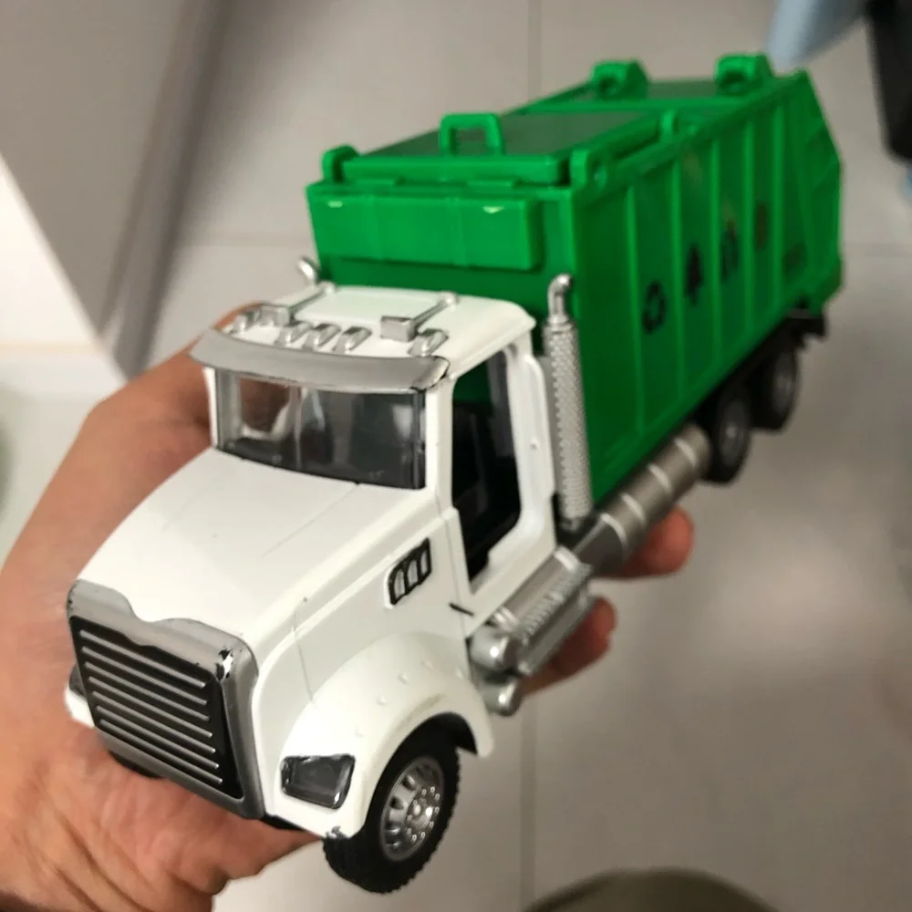 Green & White Recycling Garbage Truck Toy - Kids Toy